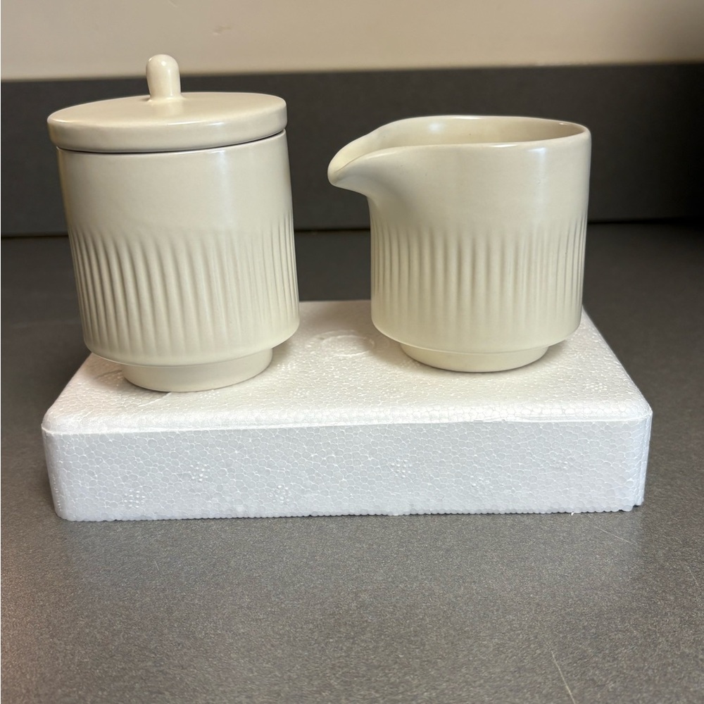 Citrine Ceramic Creamer & Sugar Jar Set